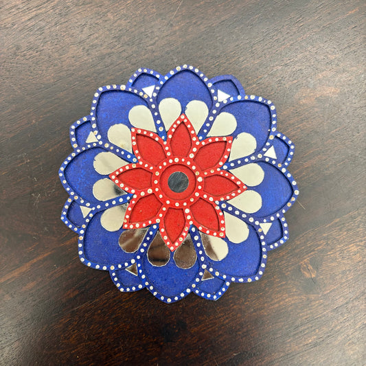 Blue & Red Rangoli - 6"
