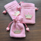 Furry Coin Bag with Crown