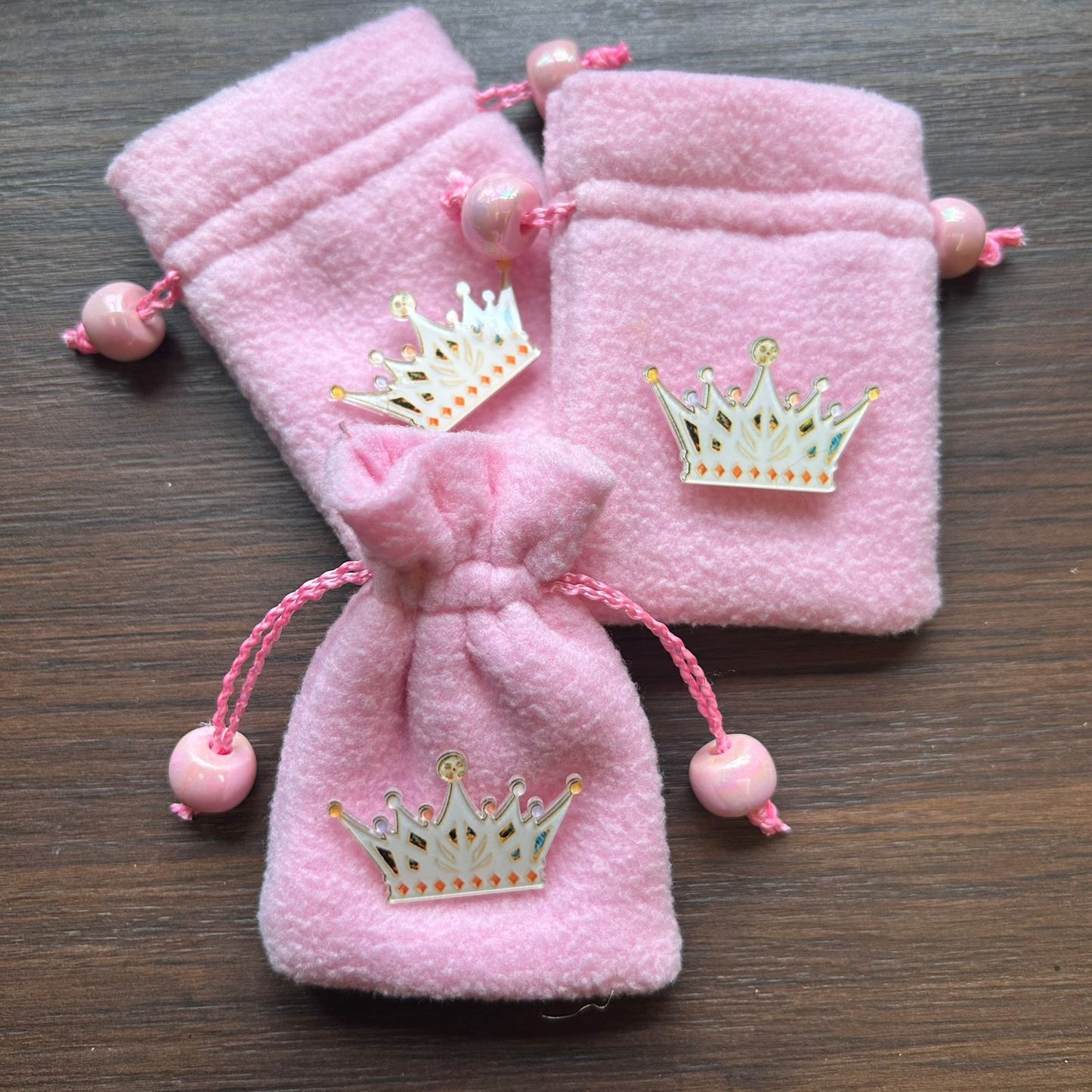 Furry Coin Bag with Crown