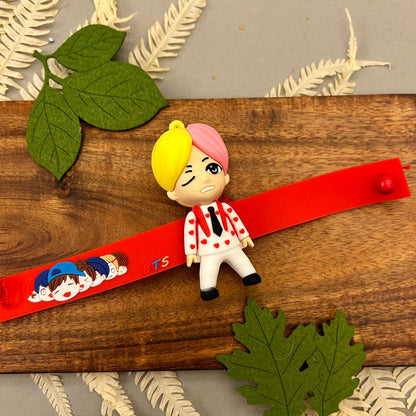 BTS Belts Rakhi - handcrafted kids' rakhi for boys, back view | Traditions4u