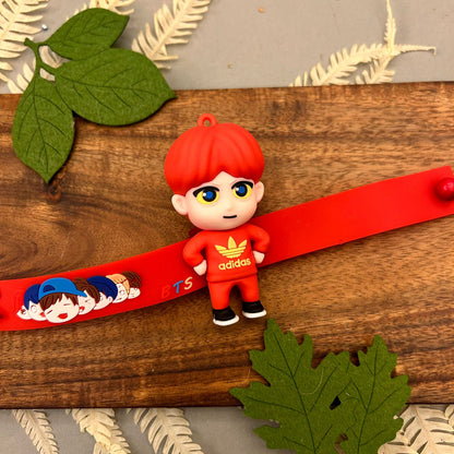 BTS Belts Rakhi - handcrafted kids' rakhi for boys, alternate view | Traditions4u