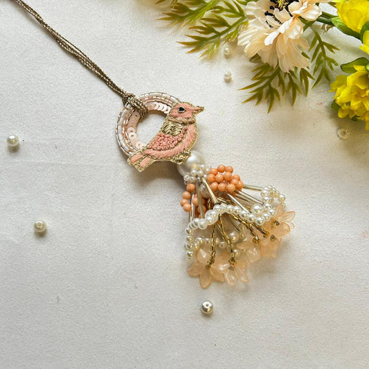 Peach Bird with Tassles