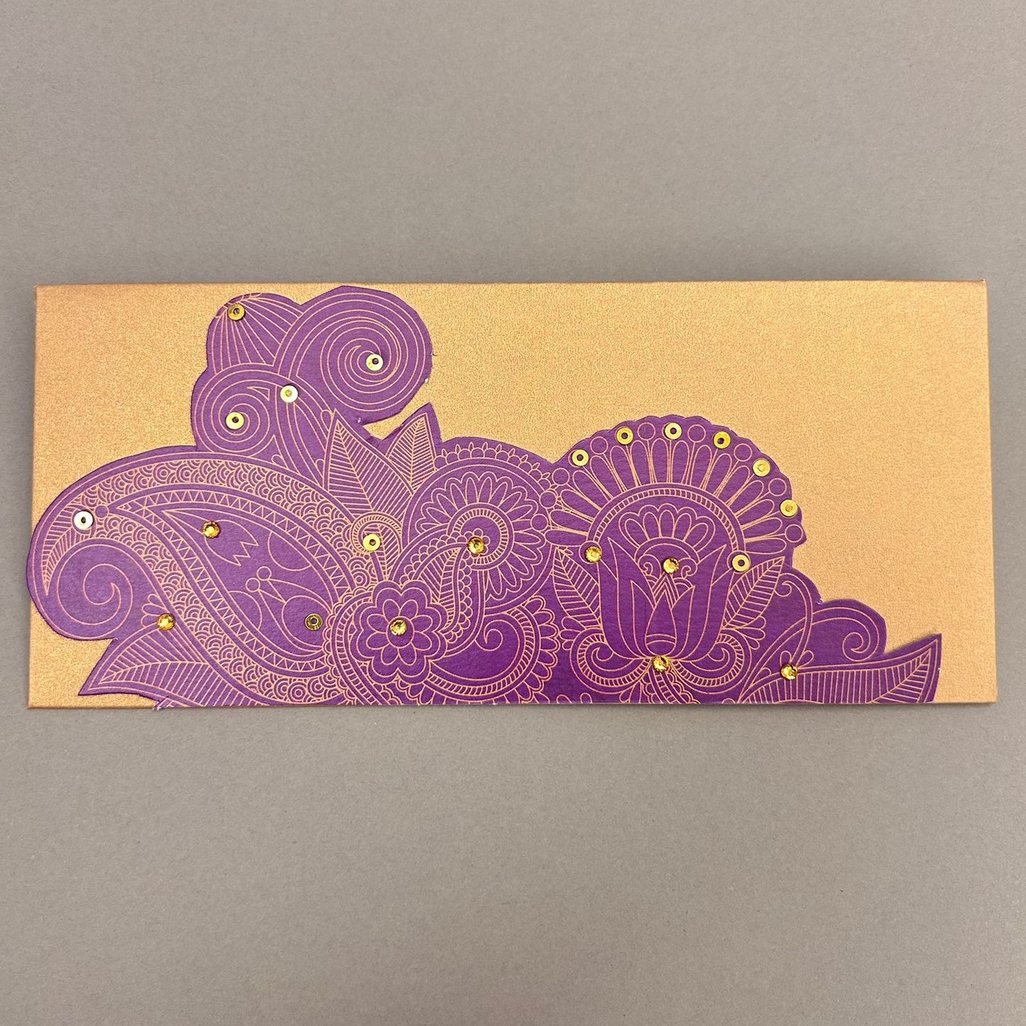 Purple Paisley on Gold