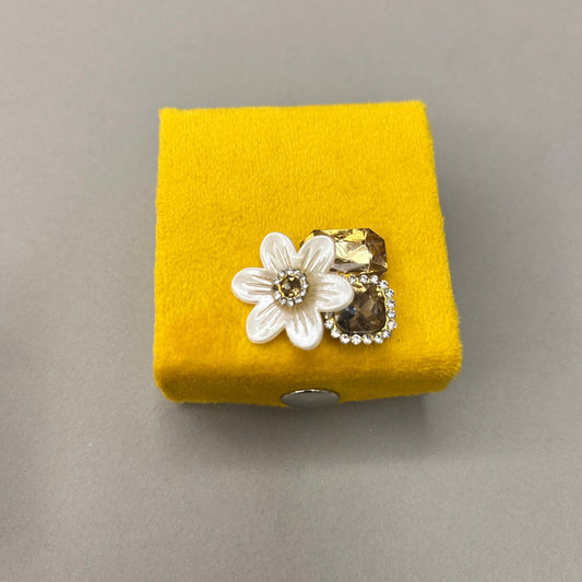 Suede Ginni Box with Pearl Flower