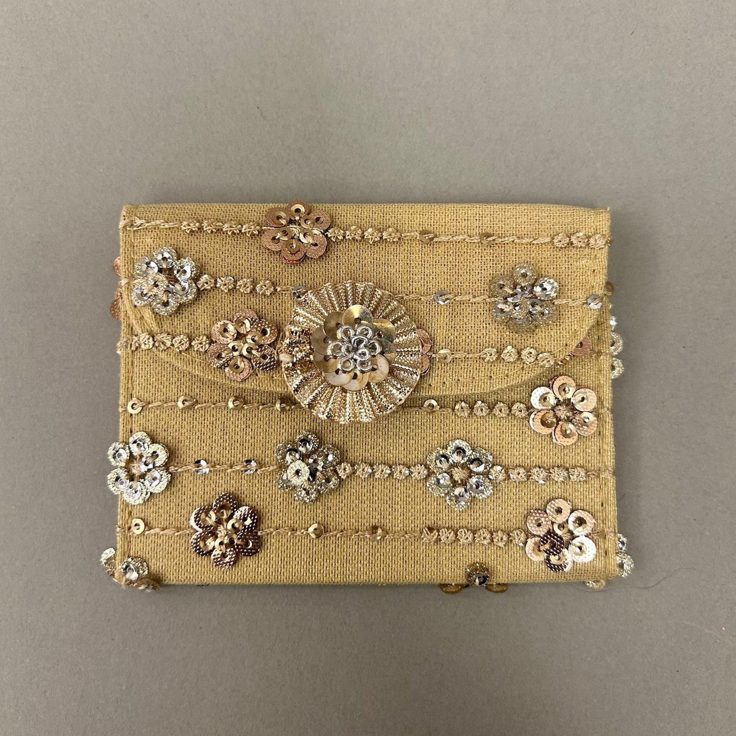 Sequin Flower Fabric Envelope - Small
