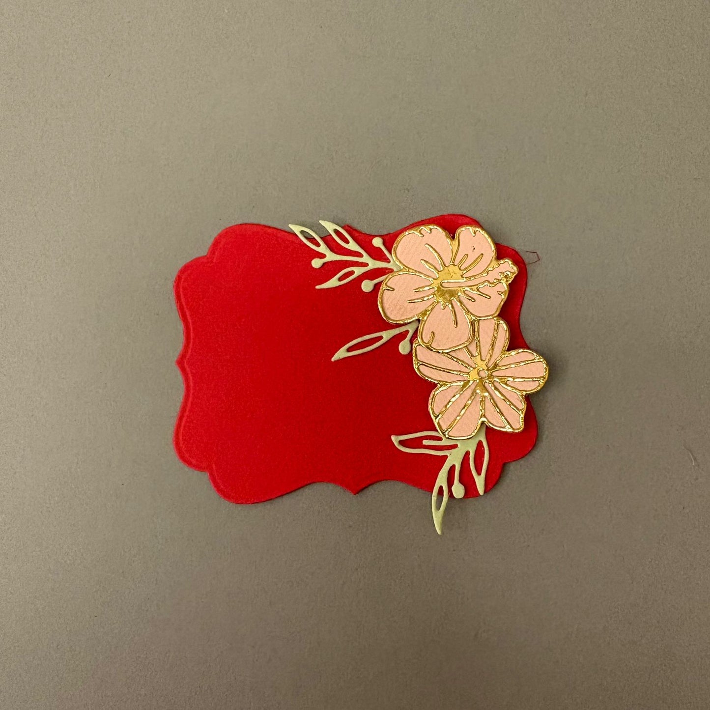 Red Tags With Baby Pink Flowers