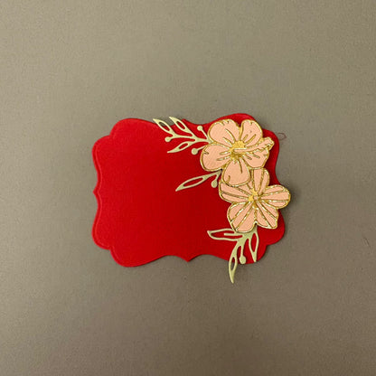 Red Tags With Baby Pink Flowers