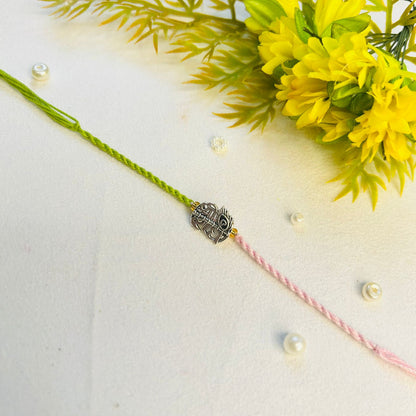 Shri Radhe Sadi - handcrafted Sadi thread rakhi, design detail | Traditions4u