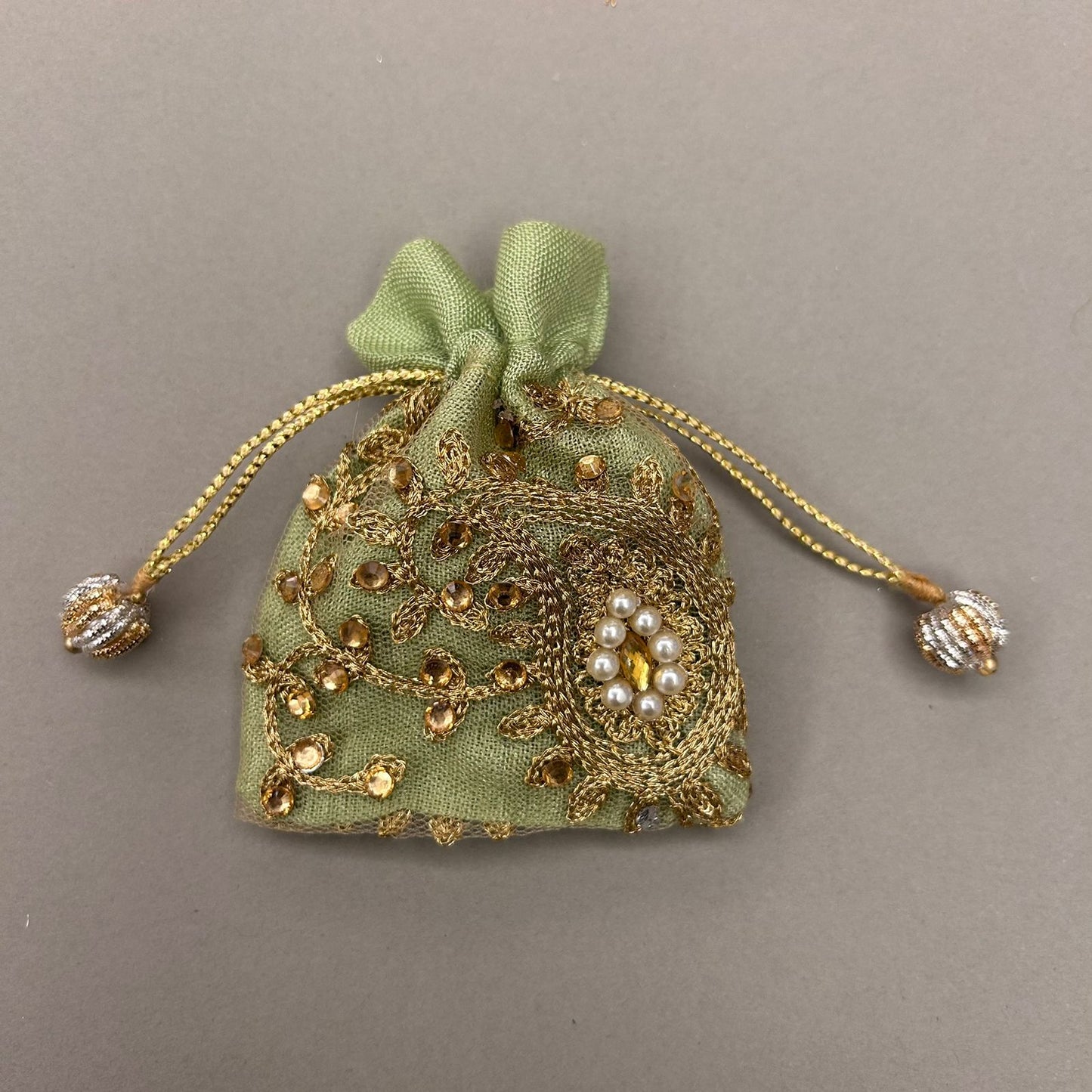 Net & Fabric Coin Bag