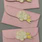 Rose Flower Motif Suede Envelope - Large