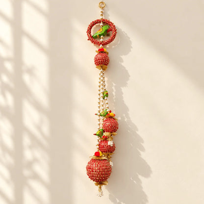 Big Colourful Gota Balls with Parrot Hanging