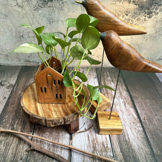 Wooden Birds on Stands