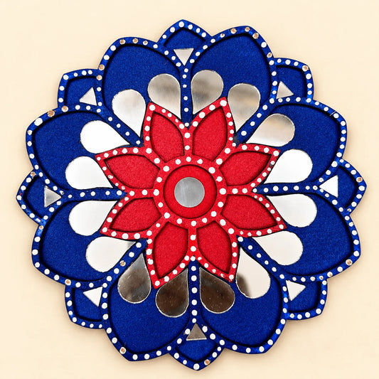 Blue & Red Rangoli - 6"