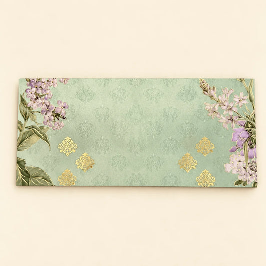 Lavender on Bottle Green Envelope