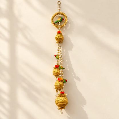 Big Colourful Gota Balls with Parrot Hanging