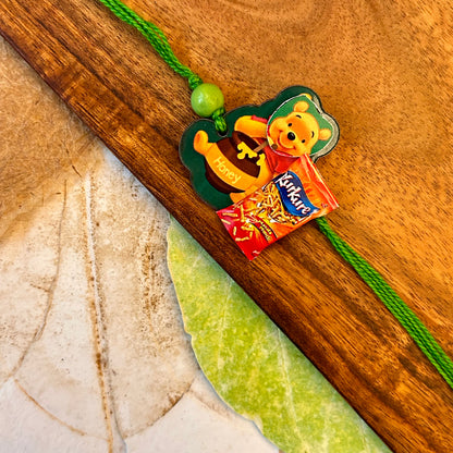 Pooh with Kurkure - handcrafted kids' rakhi for boys | Traditions4u