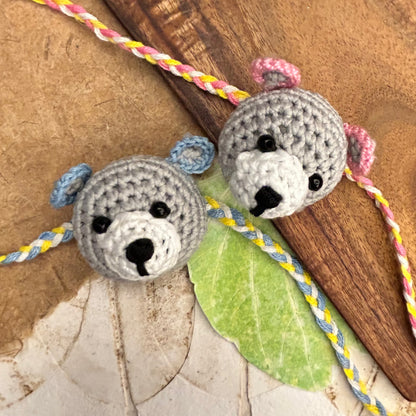 Teddy Crochet Rakhi - handcrafted kids' rakhi for boys | Traditions4u
