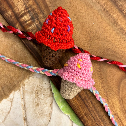Ice Cream Crochet Rakhi - handcrafted kids' rakhi for boys | Traditions4u