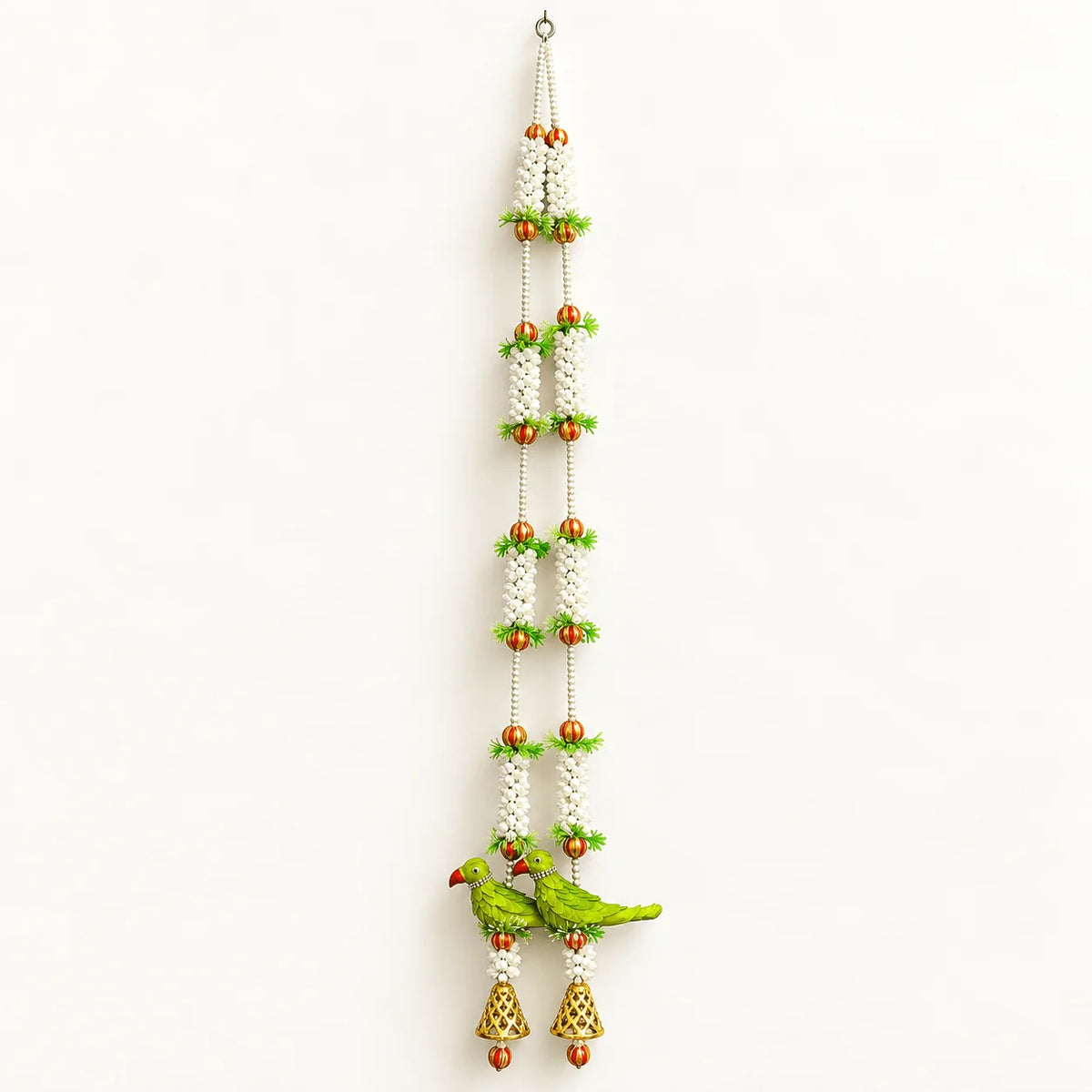 Fabric Parrot & Bell Hanging