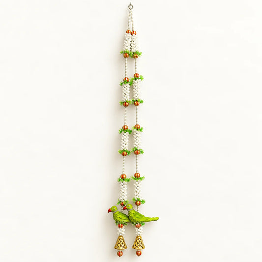 Fabric Parrot & Bell Hanging