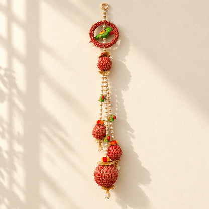 Big Colourful Gota Balls with Parrot Hanging