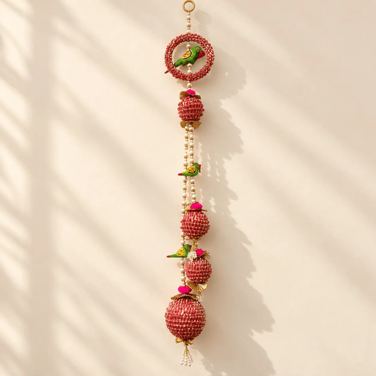 Big Colourful Gota Balls with Parrot Hanging