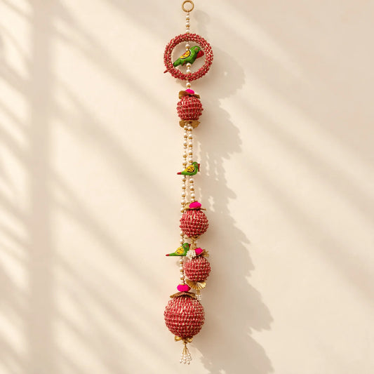 Big Colourful Gota Balls with Parrot Hanging