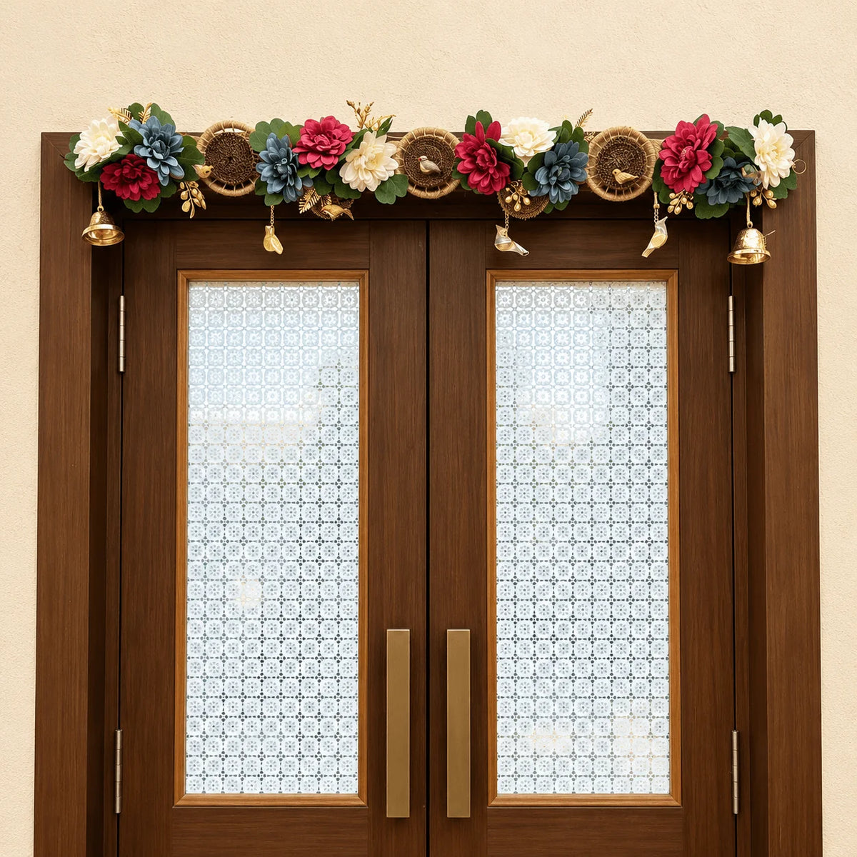 Flowers with Jute Rings & Ceramic Birds Bandhanwar