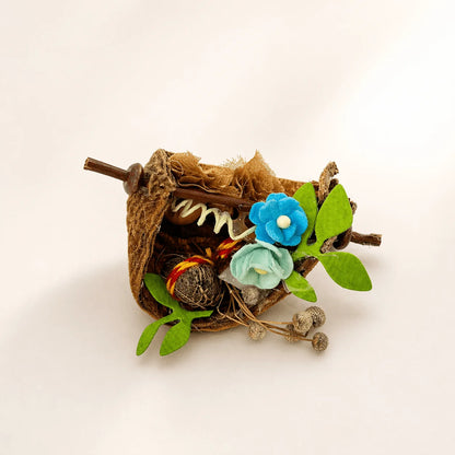 Dry Flower Basket Roli Chawal Gat Narial