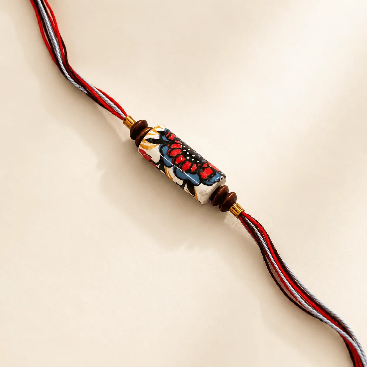 Flower Long Bead Sadi Rakhi