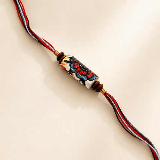 Flower Long Bead Sadi Rakhi