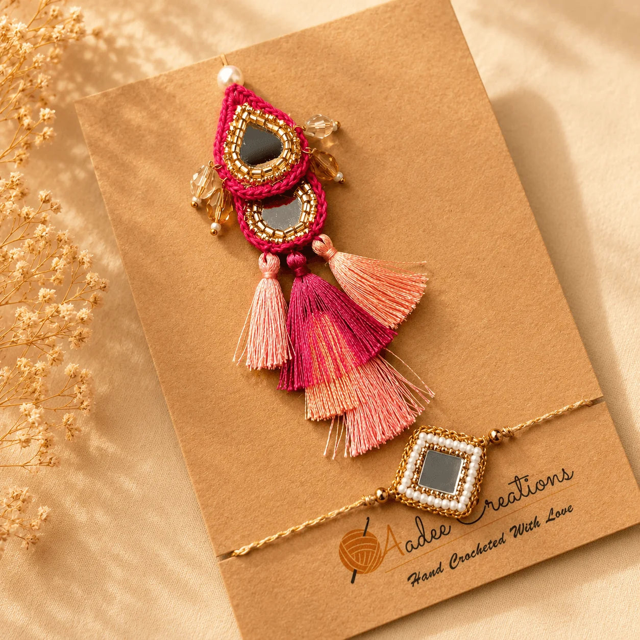 Pink Yellow Drop & Tassles Lumba