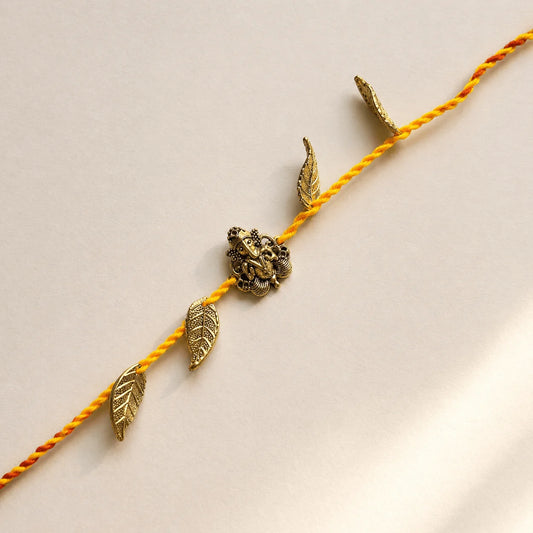 Ganeshji Leaves Charms Sadi Rakhi