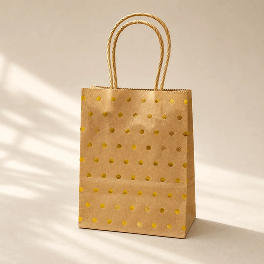 Gold Polka Dot Bag - Medium
