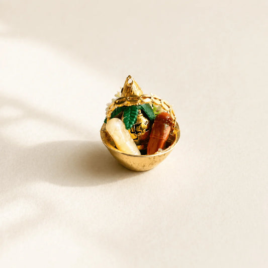 Golden Basket Kalash Roli Chawal Narial