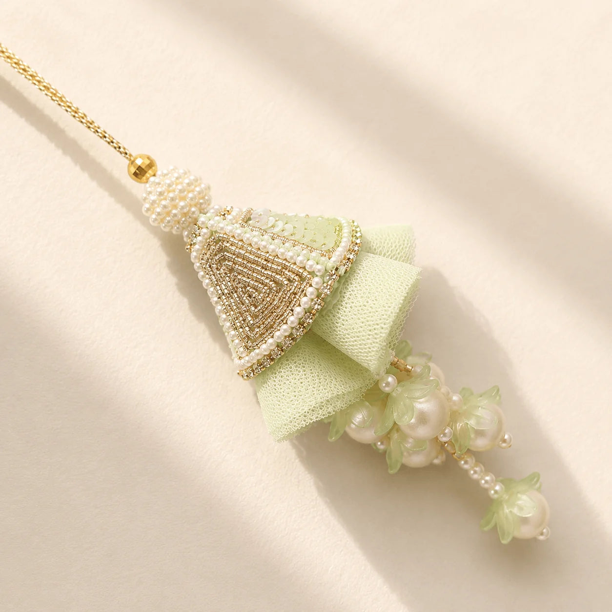Green White Lumba with Short Hangings