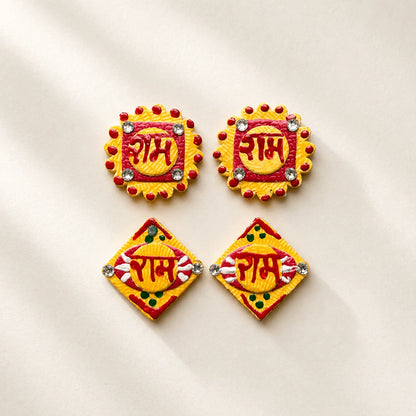 Hand Painted Ram Ram Soon - handcrafted Soon door sticker for Rakhi | Traditions4u