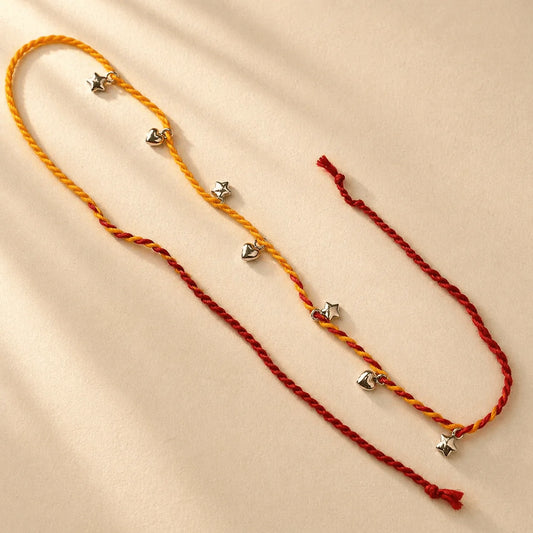 Heart & Star Charms Sadi Rakhi