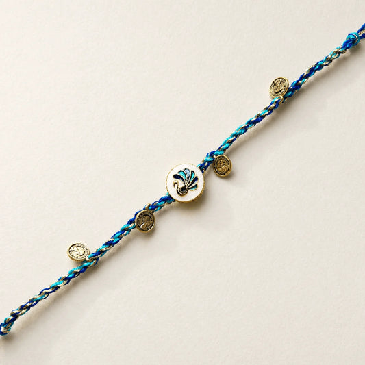 Peacock Charm with Coins Rakhi