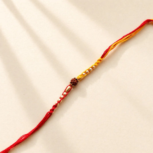 Pearls & Rudraksha Macrame Sadi Rakhi