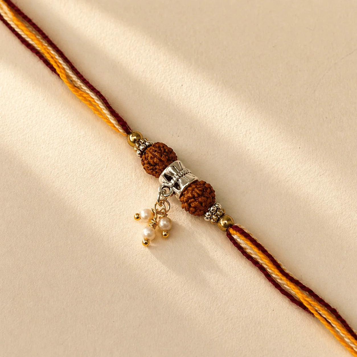 Rudraksha on Damru Sadi Rakhi