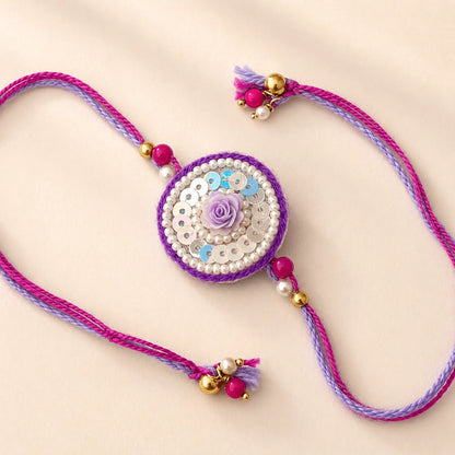 Small Rose Chakalya - handcrafted Chakalya for Raksha Bandhan puja, close-up | Traditions4u