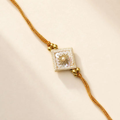 Square Chakalya with Sequin - handcrafted Chakalya for Raksha Bandhan puja | Traditions4u