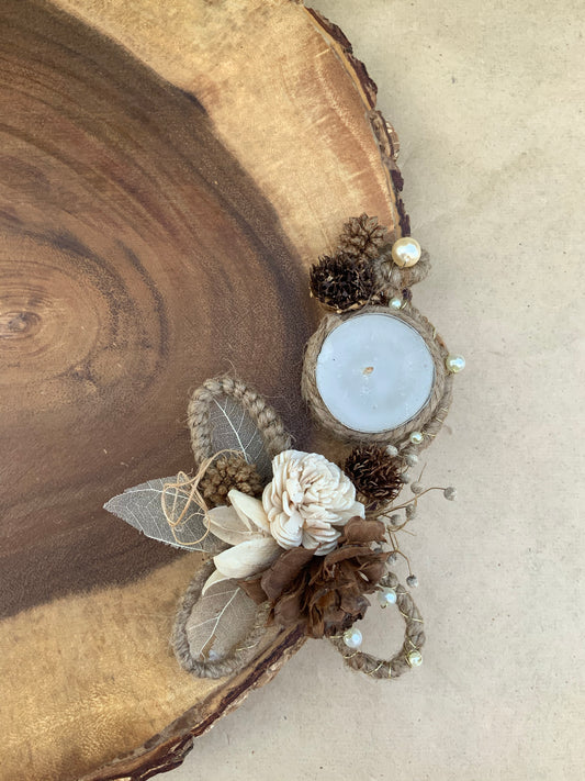 Dry flower & candle arrangement