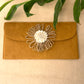 Jute Flower Suede Envelope