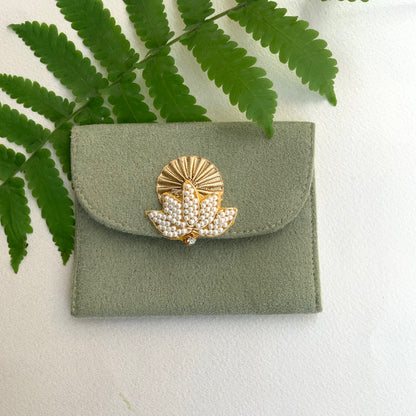 Suede with Lotus flower Envelope - Small